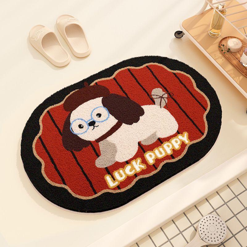 Household Dachshund Imitation Cashmere Foot Pad Toilet Bathroom Absorbent Floor Mat Entry Bedroom Door Mat Bathroom Mat
