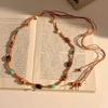 Bohemian Style Butterfly Blue Water Diamond Waist Woven Handmade Wooden Bead Belts Y2K Retro Belt Waist Chain Accessory Skirt