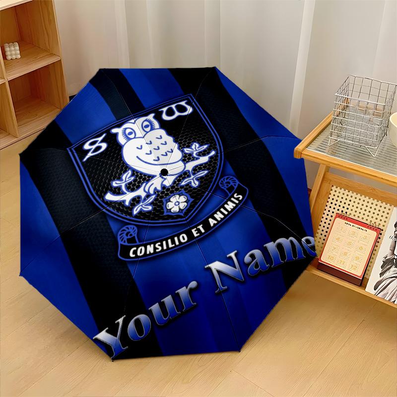 Sheffield Wednesday FC Automatic 3‑Fold Umbrella 8‑Rib Windproof Folding Umbrella Sun Rain Protection For Outdoor Travel Daily Use