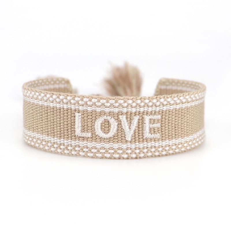 Customizable Women's Fashion Letter Tassel Embroidery Bracelet