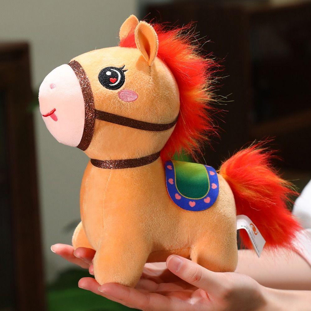 Kreskówkowy Koń Chińskiego Zodiaku Miękki Pluszowy Koń Zodiakalny Wypchane Zwierzątko Koń Chiński Zodiak