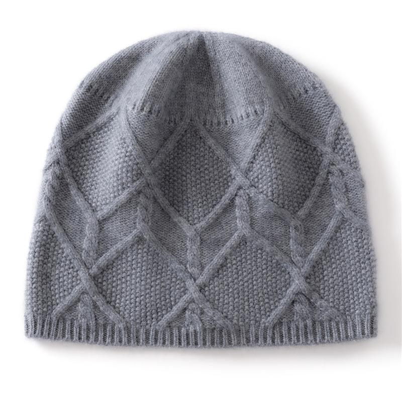 Cashmere hat women's autumn and winter warm knitted twisted hat pullover headgear l cold hat autumn and winter