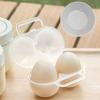 Plastic Eggs Protectors Tray Small Eggs Holder 2 Grid Eggs Storage Container with Fixed Handle  Eggs Storage Box
