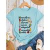 Minimalist and Unique Summer Women's Fashion New Arrivals Maestra Teacher's fun word print top, round neck, everyday casual fashion, vintage