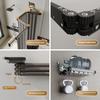 Z-shape Folding Invisible Bathroom No Punching Toilet Bathing Waterproof Partition Dry and Wet Separation Shower Curtain