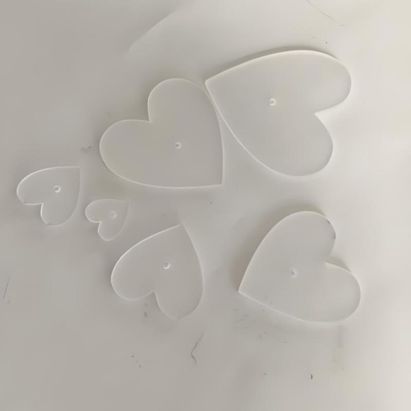 8 Stück Acryl Herzform Nähschablonen mit Gitterlinien für Stick- und Bastelprojekte Quiltzubehör