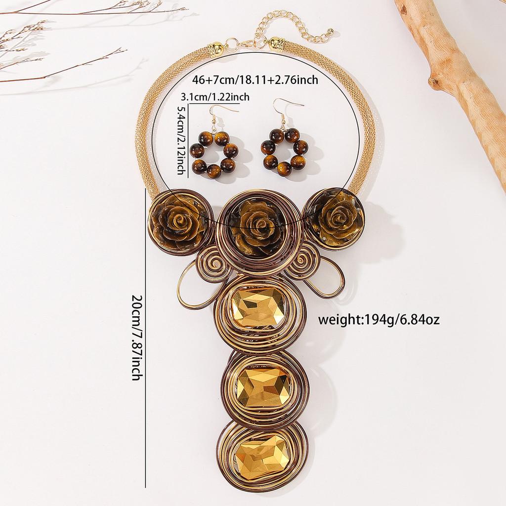 Jewelry Style European Set With Crystals And Resin Flower Accents For Women And Men