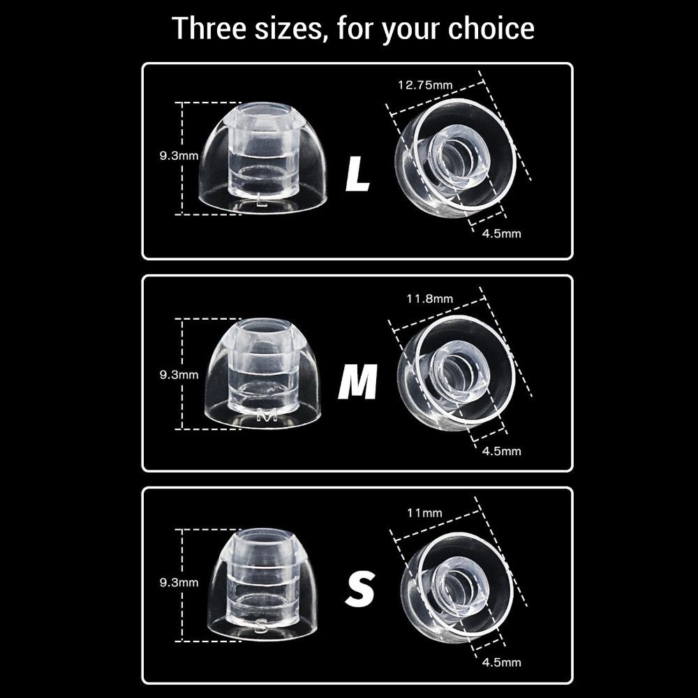 6PCS Including S / M / L Noise Isolation Earbuds Tips for 4.5mm to 6.5mm Earphone Home