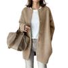Women Winter Coat Single-breasted Solid Color Long Sleeves Loose Knitted Keep Warm Sweaters