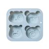 4 Cavities Fondant Moulds Silicone Chocolate Molds Candy Mould Bear Shaped for Birthday Party Cake Decorations Cupcake