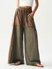 Women High Waisted Wide Leg Pants with Stitching Detail Elastic Waist Drawstring Loose Fit Trousers