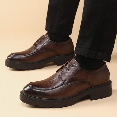 Herbst 5 8 10 cm Absatzschuhe Herrenmode Lässig Rindsleder Herren Businessschuhe Britisch Atmungsaktiv Bräutigam Plateau Hochzeitsschuh Männlich