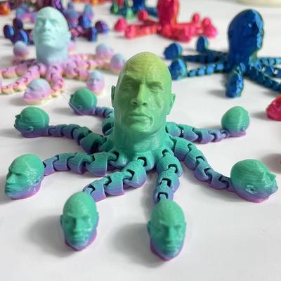 1 PEÇA Impresso em 3D Articulações Móveis Brinquedo Polvo Careca Decoração Engraçada para Mesa Peças Móveis Presente para Crianças Artesanato Educativo Ornamento