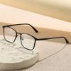 H015 Slim Reading Glasses 1pc High Quality Rectangular Metal Frame Blue Light Blocking Presbyopia Fashion for Male Female Unisex