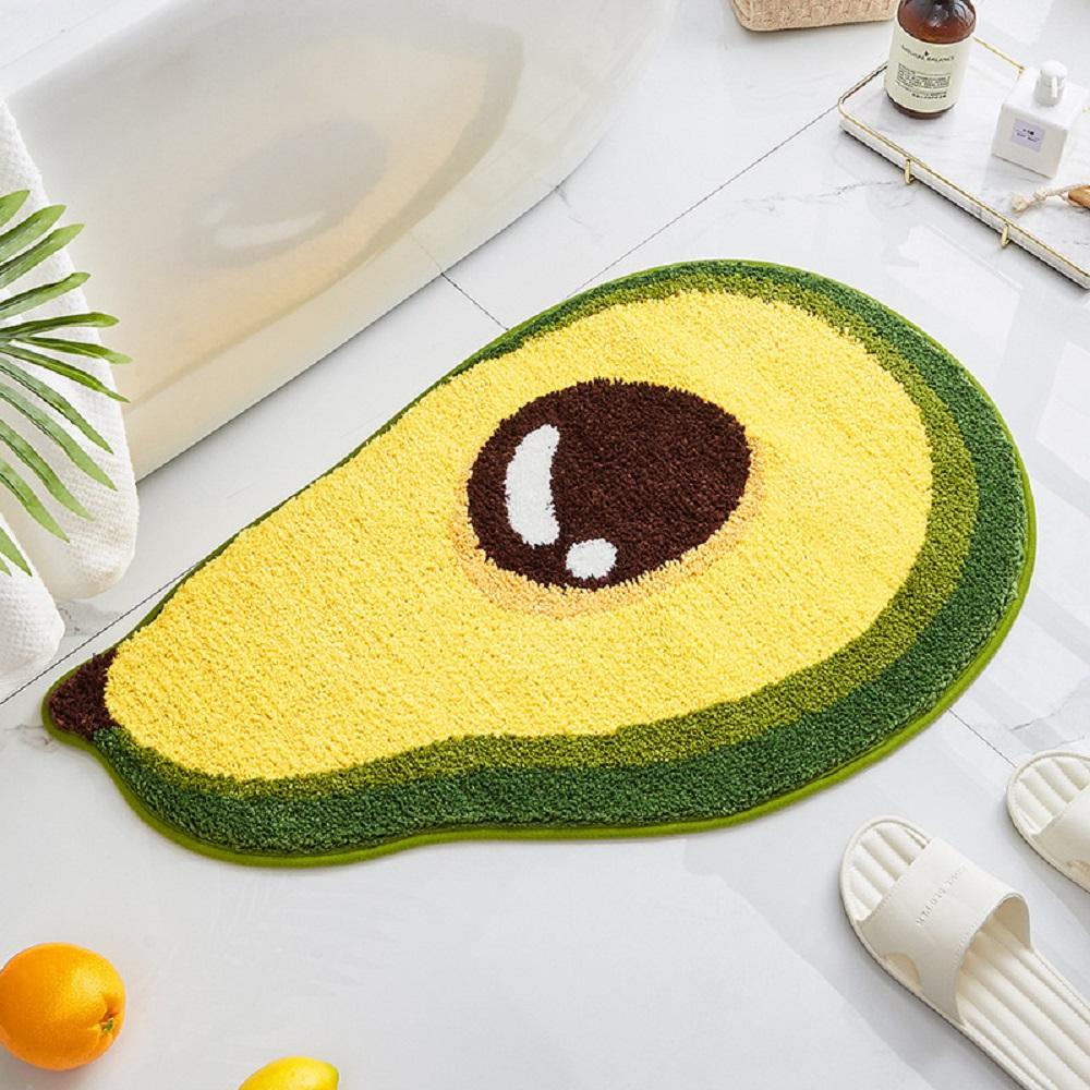 

Inyahome Passion Fruit Shaped Rug Cartoon Bath Mat Area Carpet Non-Slip Bathroom Door Mat for Bathroom Kitchen for Kid s Bedroom 45x65cm авокадо