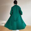 Womens Long Wool Peacoat Notched Lapel Open Front Trench Coat Slim Fit Fall Winter Warm Overcoat with Belt