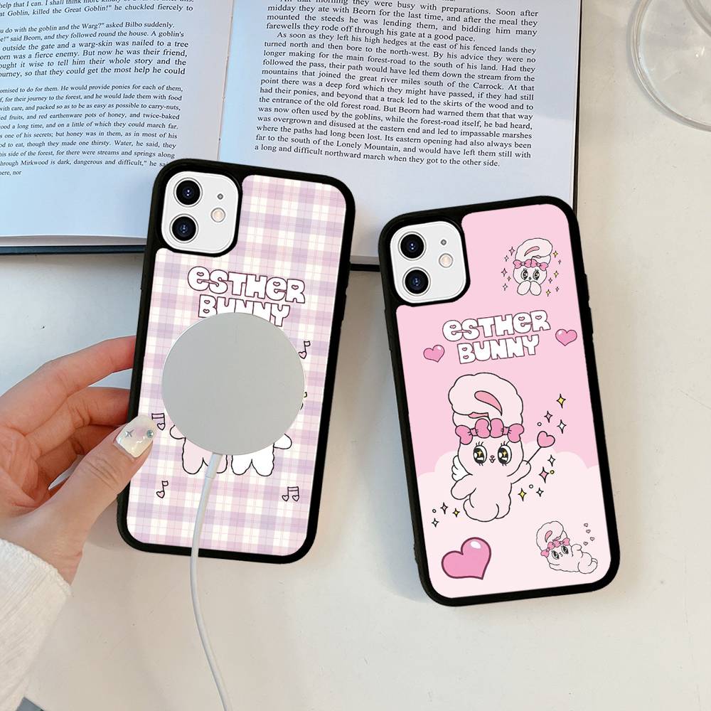 Lovely Cartoon Esthers Bunny For Magsafe Magnetic Case For iPhone 17 Air 16 15 14 13 12 11 Pro Max Plus Wireless Charging