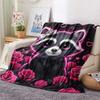 1PC Gothic Kawaii Print Flannel Blanket, High quality Comfortable for All Seasons, Home Decor, Warmth and Comfort, Perfect for Christmas Gifts