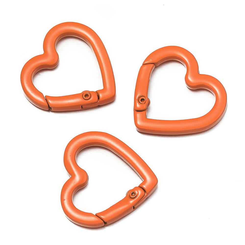 5pcs Metal Heart Spring Clasp Openable Love Shape Carabiner Keychain Clips Hook Dog Chain DIY Jewelry Buckles Connector
