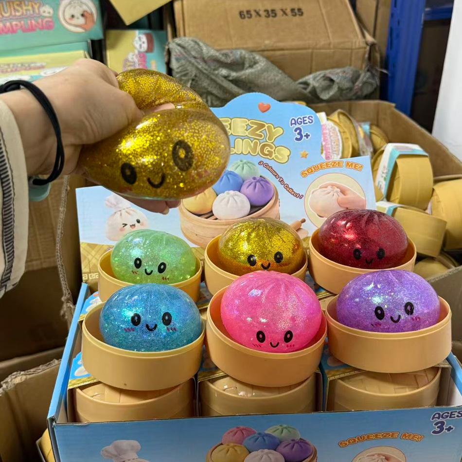 Glitter Dumpling Glitter Dumpling Squishy with Box Dumplings Sensory Squeeze Toy for Stress Relief Wholesale