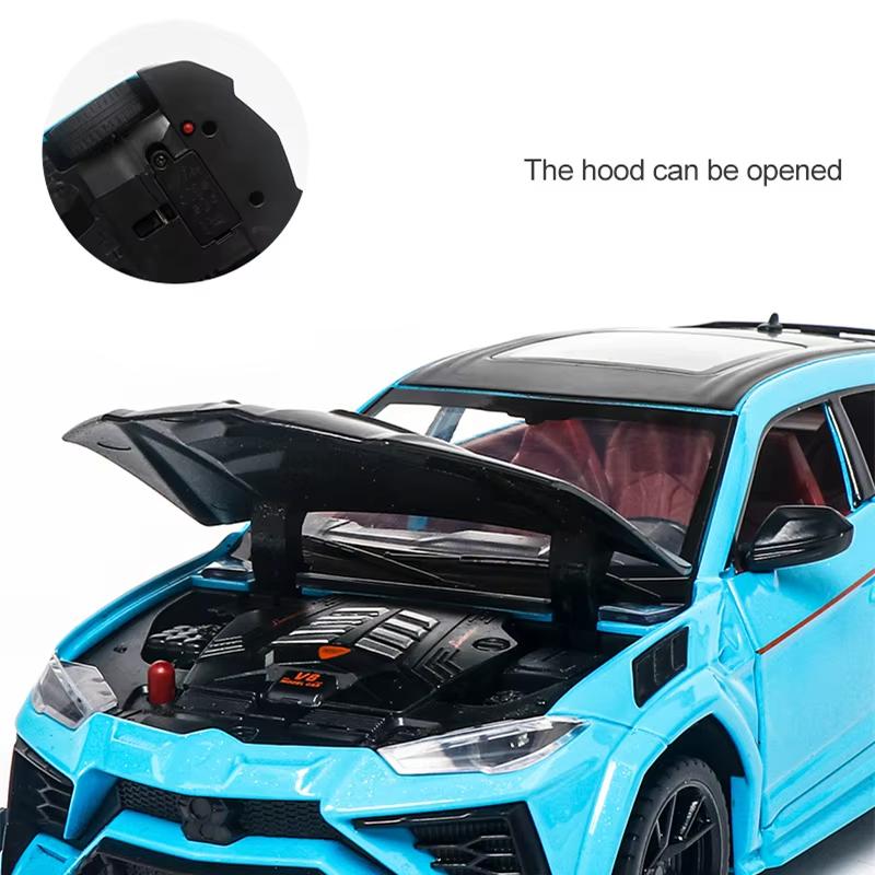 1:24 Lamborghini URUS Suv Modified Version Die-cast Metal Alloy Model Car Sound and Light Pull Back Seven Doors Collection Children's Toys Boys Gift