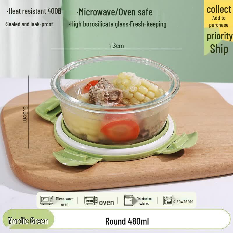 Qiwei Divided Glass Lunch Box with Lid