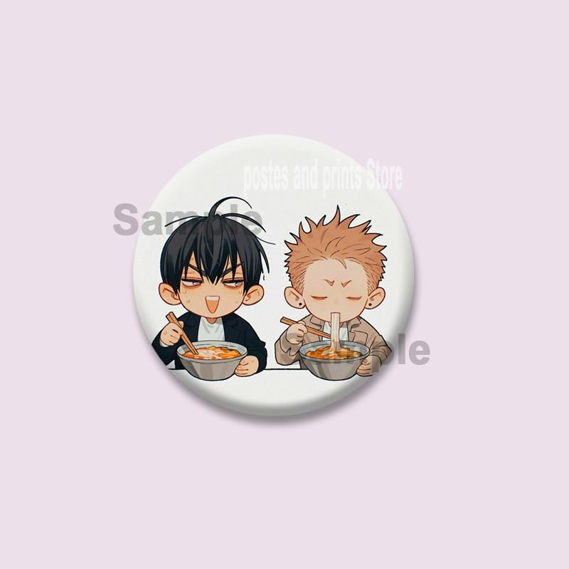 Manhwa BL Coreano Spilla a Moneta Cartone Animato Spille di Plastica Cartone Animato Mo Guan Shan He Tian Spilla Gioielli Regalo Zaino Cappello Accessori per Risvolto