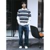 Side Cut Wide Fit Denim Pants Blue