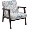 Upholstered Living Room Chair with Wooden Armrests and Breathable Fabric for Home. 68.5x78.5x75cm