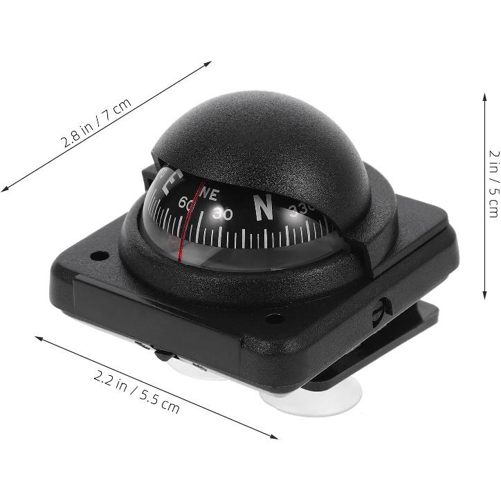 Car Compass Ball Dash Mount Magnetic Automotive Dashboard Compass with Adjustable Declination for Vehicle and Boat Navigation