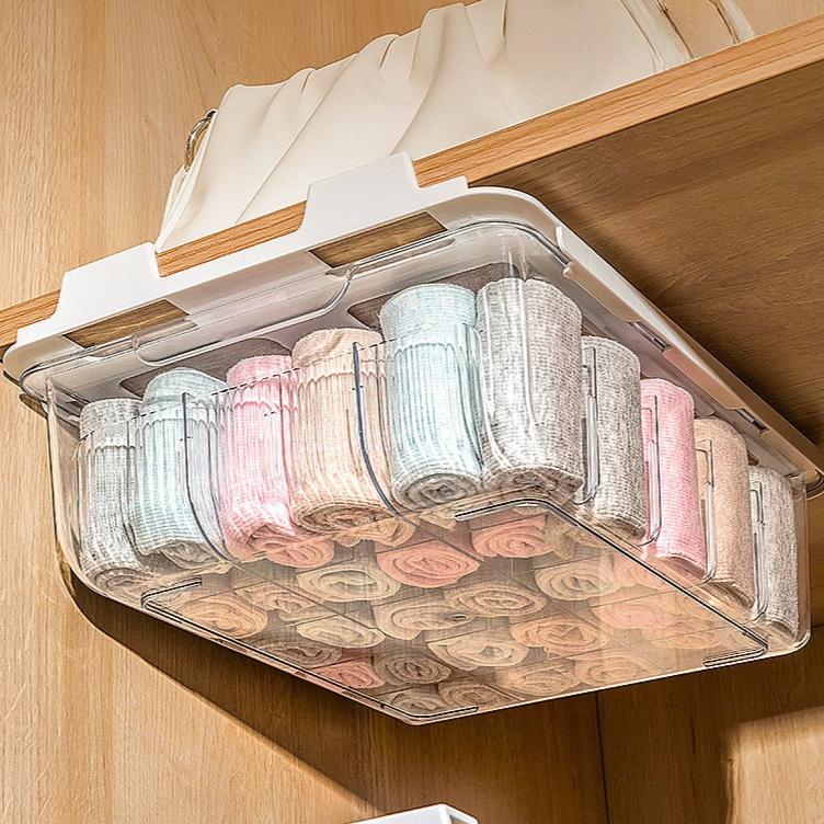 Scatola Portaoggetti Tipo Cassetto per Biancheria Intima, Mutandine, Calzini, Domestica Multifunzione con Scomparti, Scatola per Riporre e Organizzare