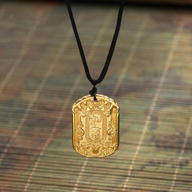 

JMXD-ожерелье унисекс из чистой меди с позолотой, карточка желаний на удачу, благоприятный кулон