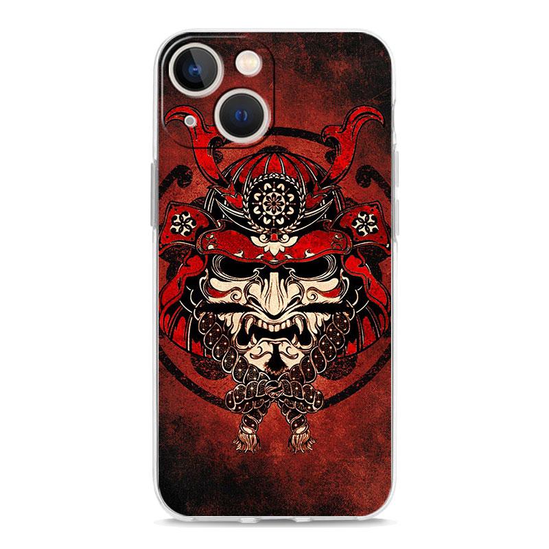 Japanese Bushido Samurai Transparent Phone Case For iPhone 15 16 14 13 12 11 Pro XS X XR SE 7 8 Plus Clear Lens Protect Cover