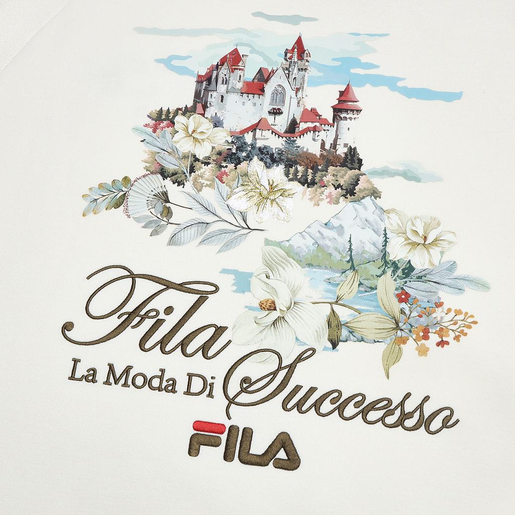 FILA Floral Print Casual Hoodie Women hoodies Ceramic-White F11W348230F-IV