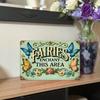 1pc 2D Flat Tin Sign Fairies Enchant This Area Retro Fantasy Wall Decor, 12x8 Inch Vintage Metal Plaque for Living