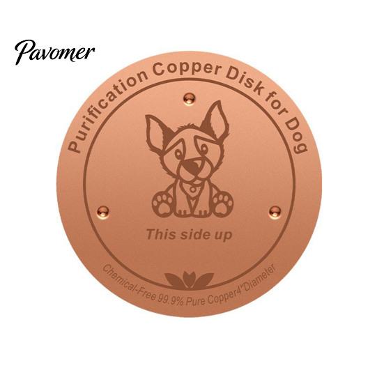 Pure Copper Disc for Dog Water Bowl Purification Dog, 4-Inch Diameter Disc, Raised Fountain with 3-Point Support Dispenser Durable