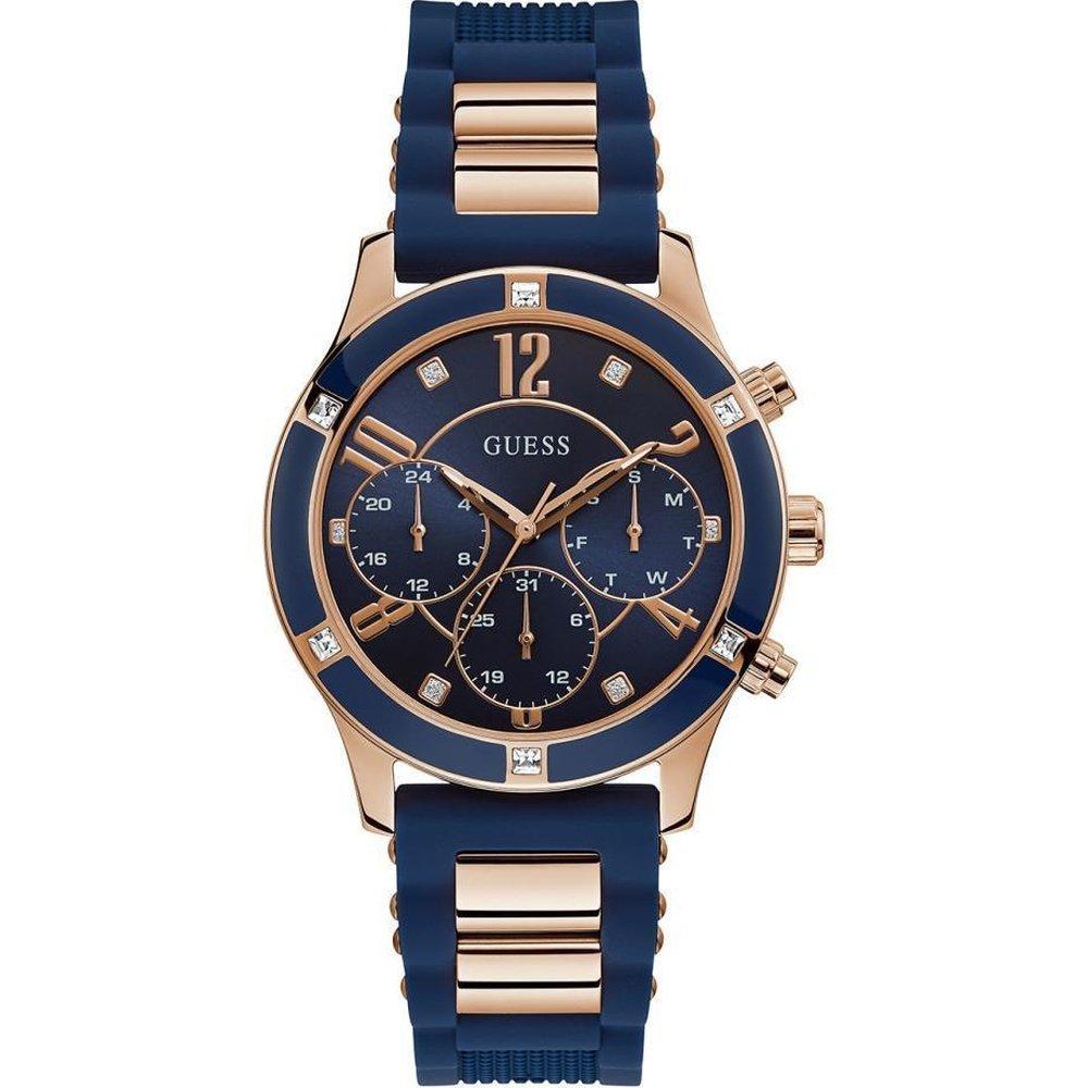Guess Women's Blue W1234l4 Breeze Quartz Diamond Dial Watch