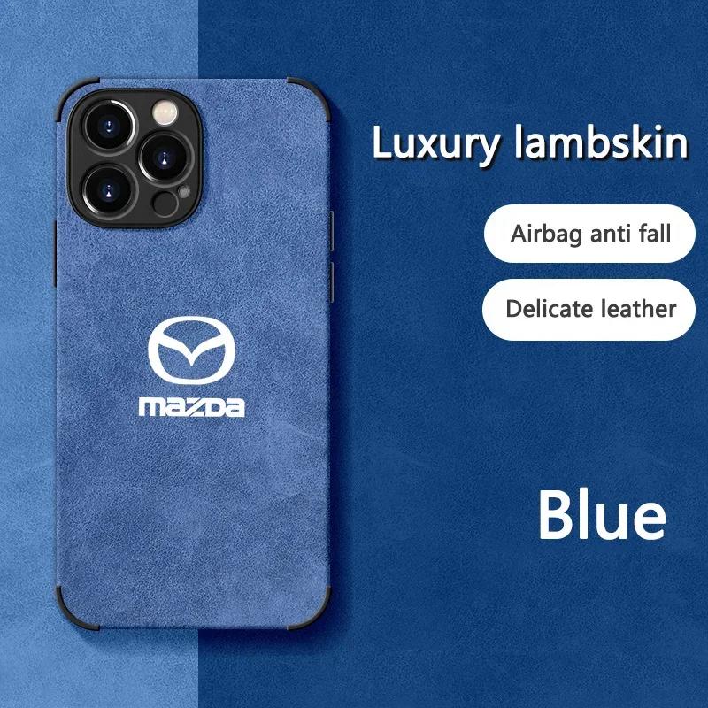 2025 Hot Fashion Car For Mazda Logo Suede All Inclusive Phone Case For iPhone 16 15 13 14 12 Pro Max Mini 8 XR XS 16 Plus 15Pro