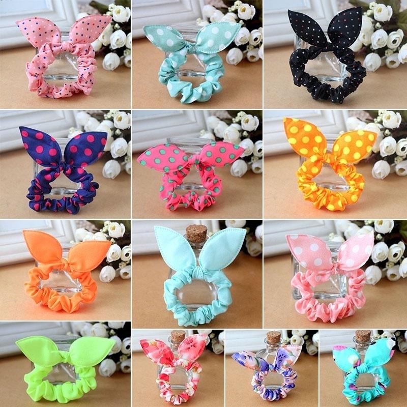 

10 шт Bowknot Кролик Уши Волосы Кольцо Волосы Веревка Зеленый Хлопок Заполненный Первый Круг