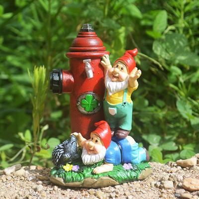 Żywica Krasnal Dekoracja Ogrodowa Hydrant Strażacki Styl Rury Rzeźba Wiatroodporna Wodoodporna Długotrwała Jasno Kolorowe Ozdoby