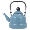 DOITOOL Enamel Tea Kettle for Stovetop Use, 1.1L Vintage Tea Pot with Handle, Boils Water, for Home, Hotel, Apartment (No Whistle), Green, 015303530QH