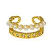 Double-layer Pearl Bright Zircon Ring Female Niche Design Sense Dream Weaving Picture Scroll Light Luxury Retro Exquisite Fashion Ring