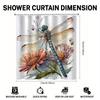 Elegant Dragonfly & Daisy Shower Curtain-Forest Theme,Suitable for All Seasons,Ideal Bathroom Accessory,Perfect Gift for Friends