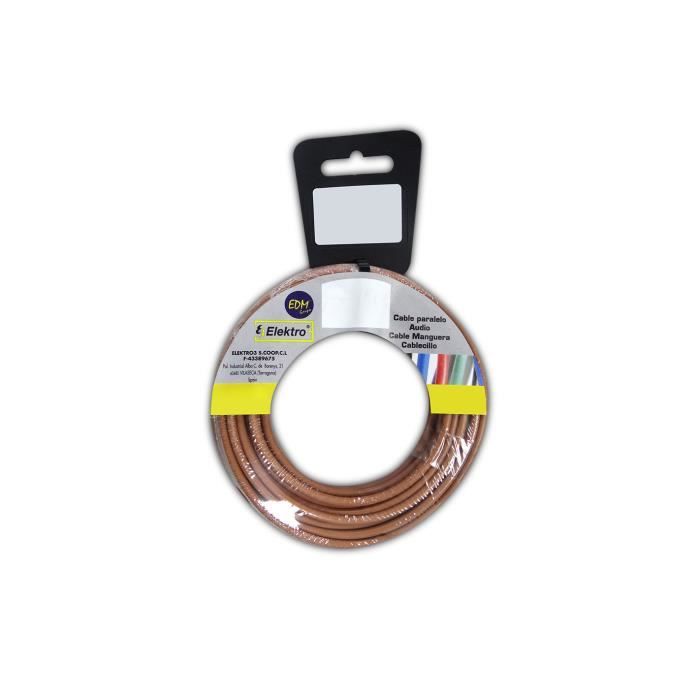 Fil électrique flexible marron sans halogène 6mm - GENERIQUE - 10m