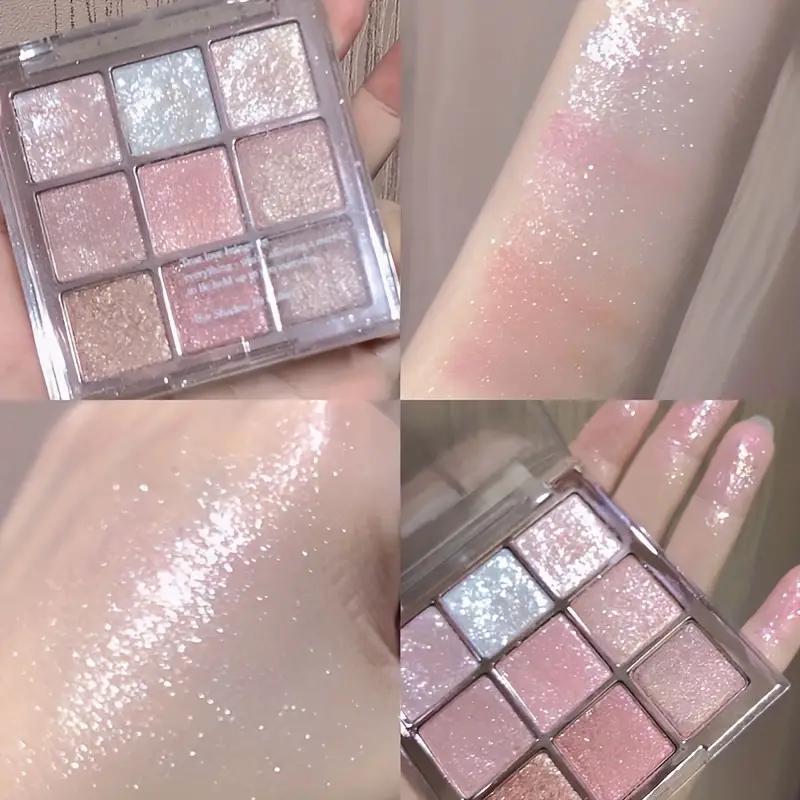 1 pz 9 colori ombretto palette glitter scintillante paillettes finitura evidenziatore ombretto rosa colore ombretto bellezza trucco