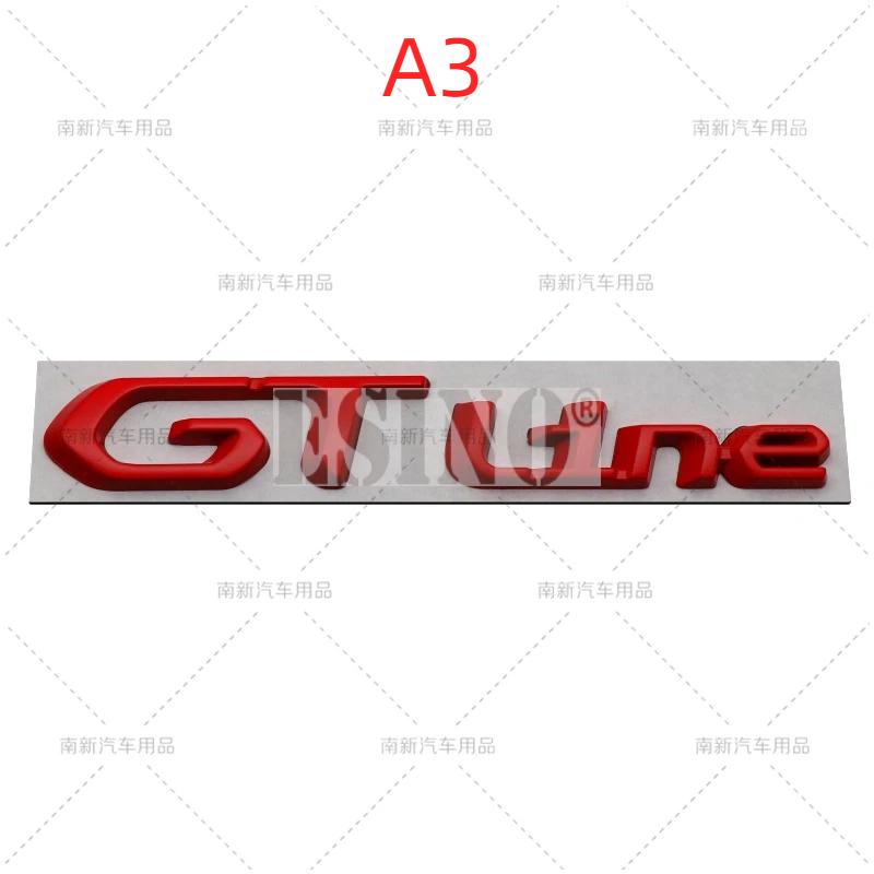 Car GT GTI Line 3D Metal Chrome Zinc Alloy Emblem Car Badge Body Fender Adhesive Emblem