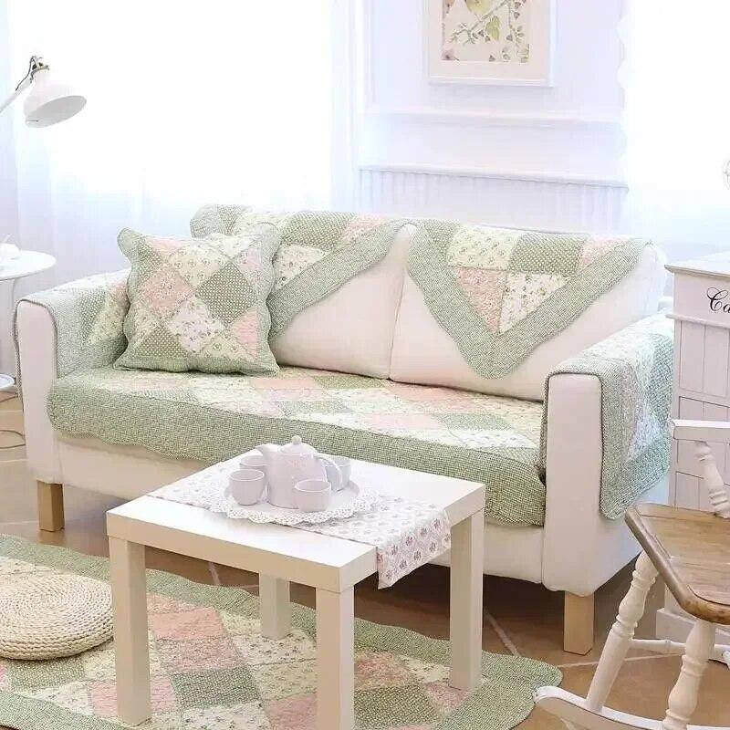 High Quality All-season Universal Washed Cotton Cushion European Style Fabric Sofa Cushion Cushion Lace Anti Slip Backrest Cover