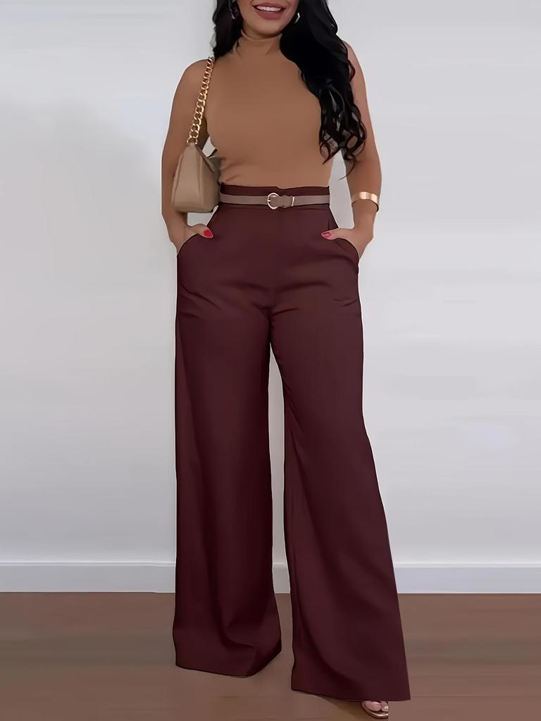 European & American Women's Wide-Leg High Waist Spring/Summer Fashion Casual Drape Pants