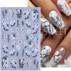 3pcs White Flower Nail Stickers Elegant Lace Rose Floral Petals Leaves Nail Decals DIY Self-Adhesive Slider Manicure Decoration