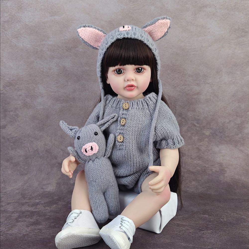 55cm Full Vinyl Baby Doll - Children's Day Gift, Reborn Companion & Bath Toy.